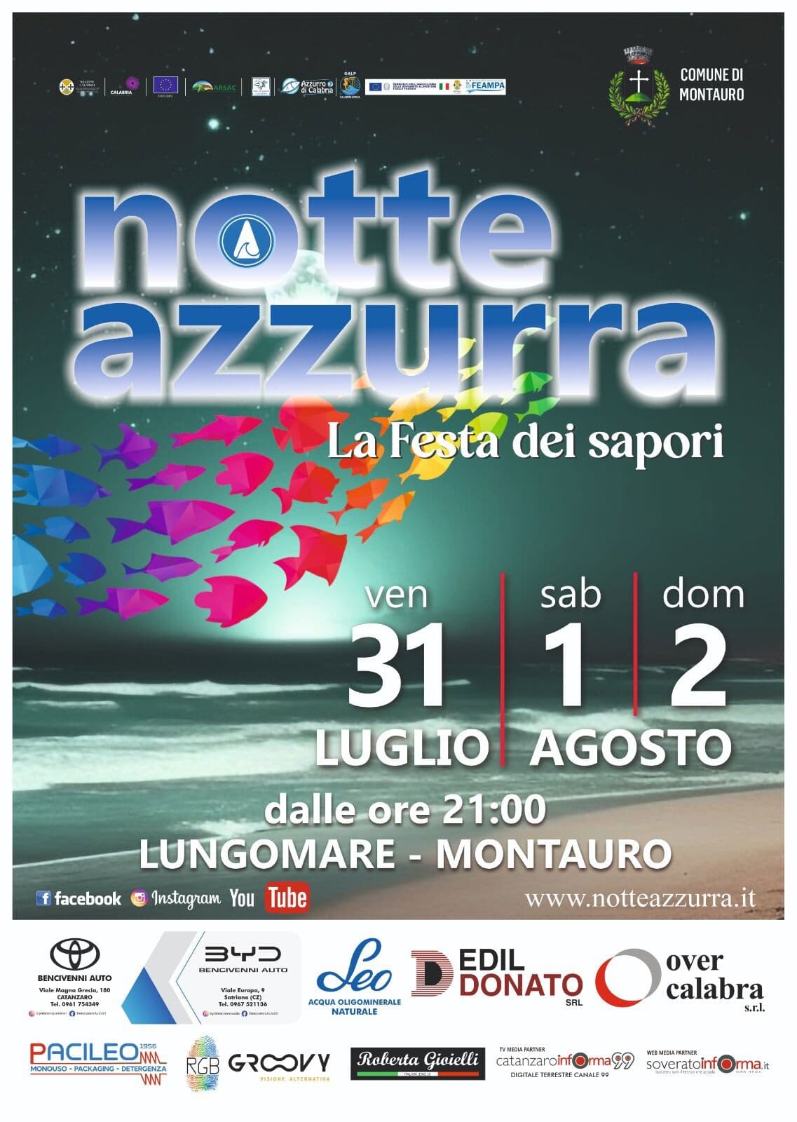 Montauro si veste d’azzurro: tre notti di grande musica sul lungomare tra spettacoli e atmosfera estiva