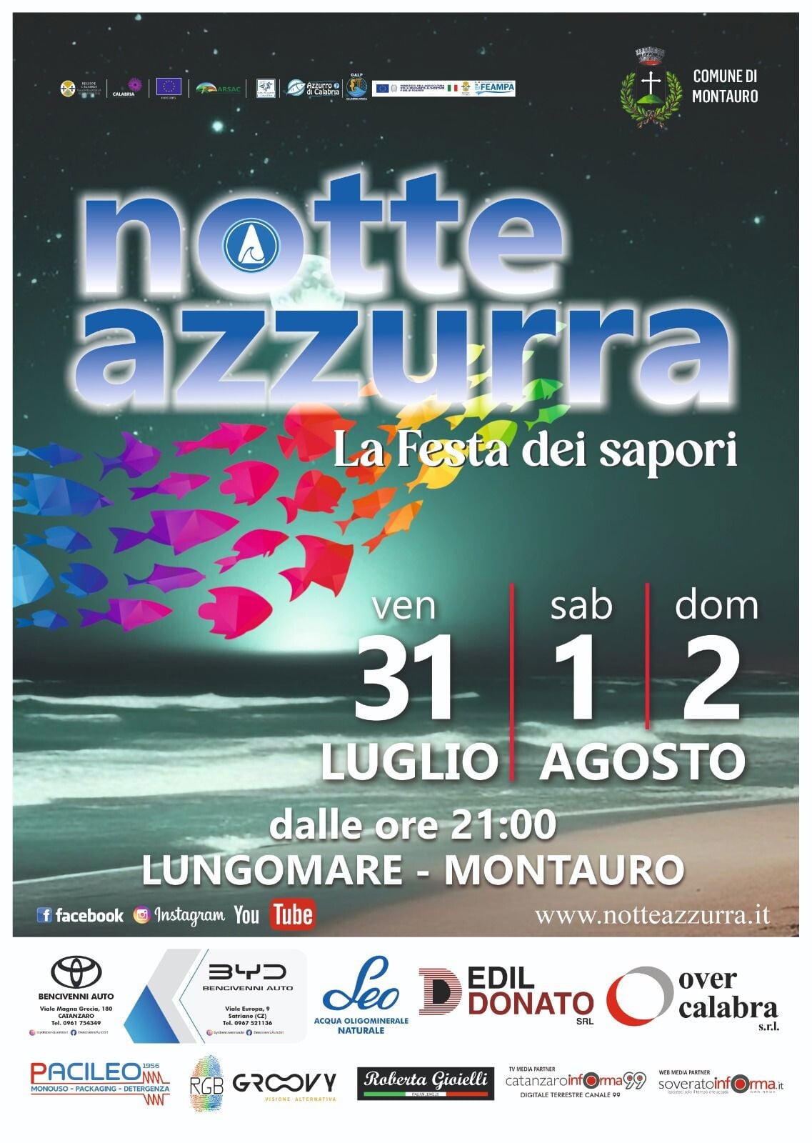 Montauro si veste d’azzurro: tre notti di grande musica sul lungomare tra spettacoli e atmosfera estiva
