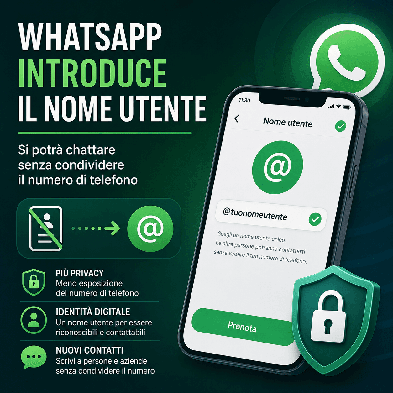 WhatsApp cambia identità: arriva l’username e il numero di telefono diventa privato