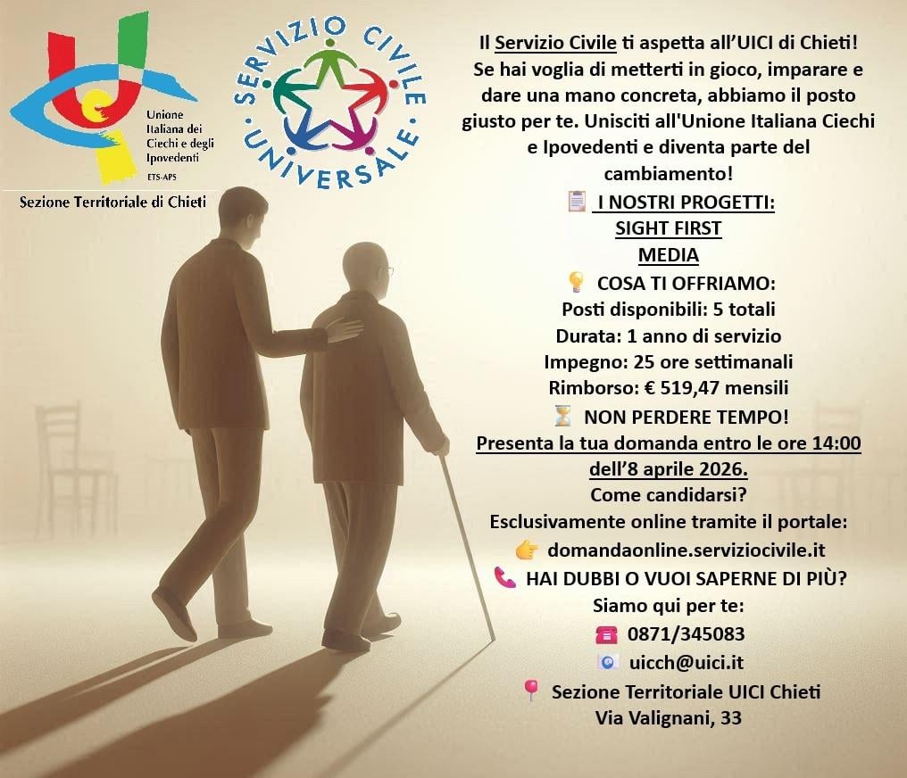 Servizio Civile Universale 2026, opportunità per i giovani del Crotonese: l’UICI mette in campo 1.195 posti