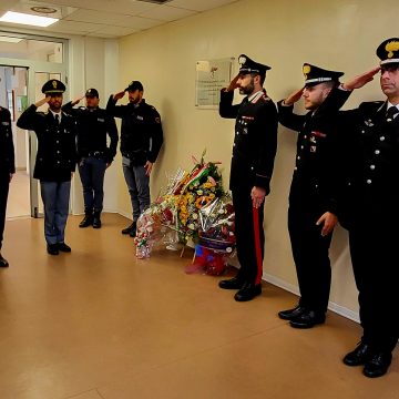 La Questura di Crotone porge il suo omaggio per i Carabinieri, caduti nell’espletamento del servizio, al Comando Provinciale del Capoluogo.