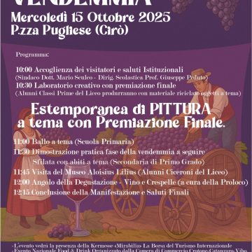 CIRÒ-MONTE PORZIO CATONE, SI RAFFORZA GEMELLAGGIO. VINO PROTAGONISTA INSIEME A LUIGI LILIO, TRA I MID PIÙ IMPORTANTI DELLA CALABRIA STRAORDINARIA.